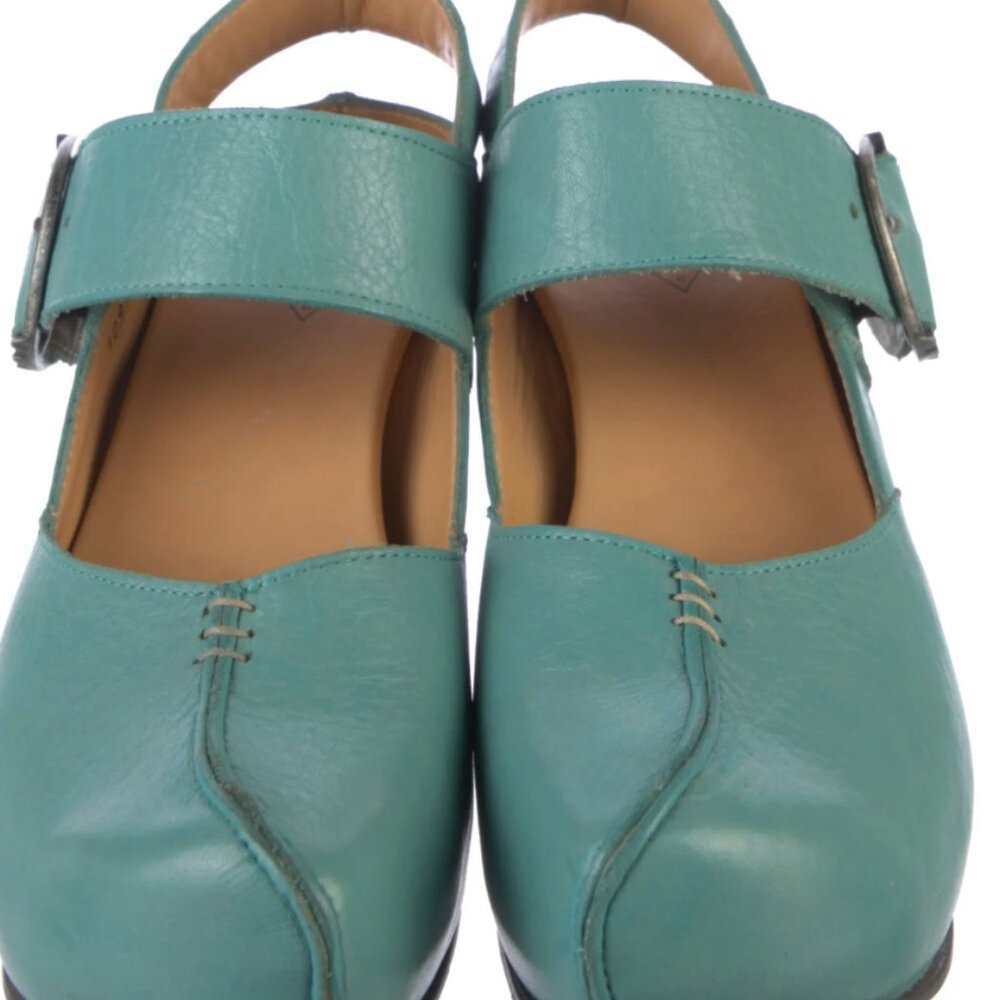 EUC John Fluevog Prepare Turquoise Clogs